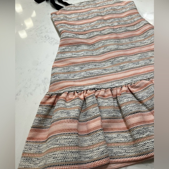 Charming Pink and White Striped Kids Dress with Black Bow Details - Picture 5 of 10